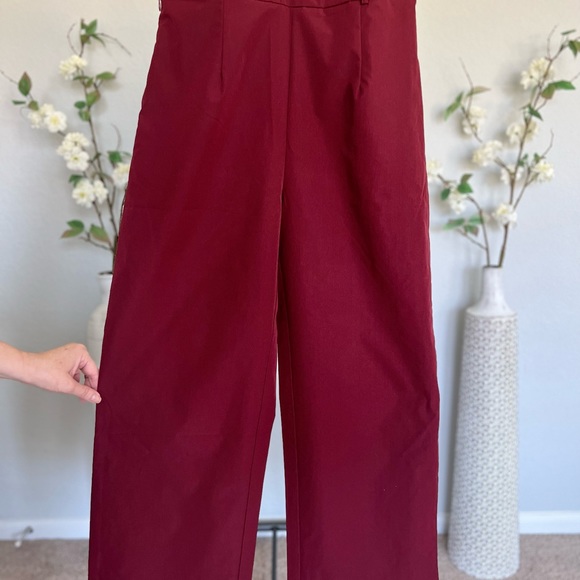 Pants and blazer set -notched collar top-double button at front-high waist pants - Picture 5 of 7